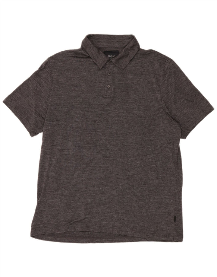 Rohan Mens Polo Shirt Large Grey Flecked Merino Wool