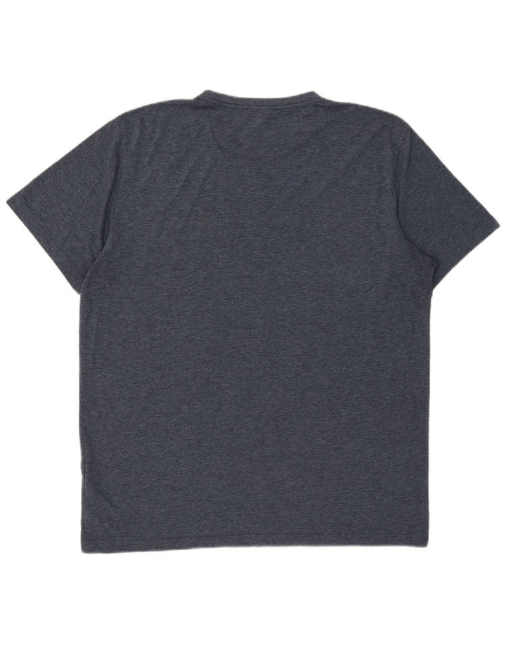 Reiss Mens T-Shirt Top 2XL Navy Blue Flecked Polyester