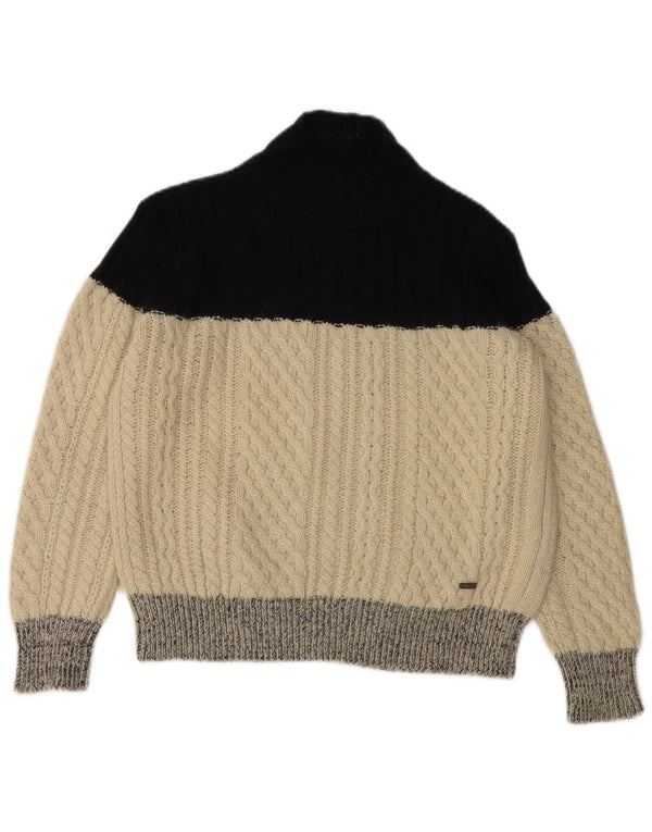 Slam Rollkragenpullover für Damen, UK 14, Medium, gebrochenes Weiß, Farbblock
