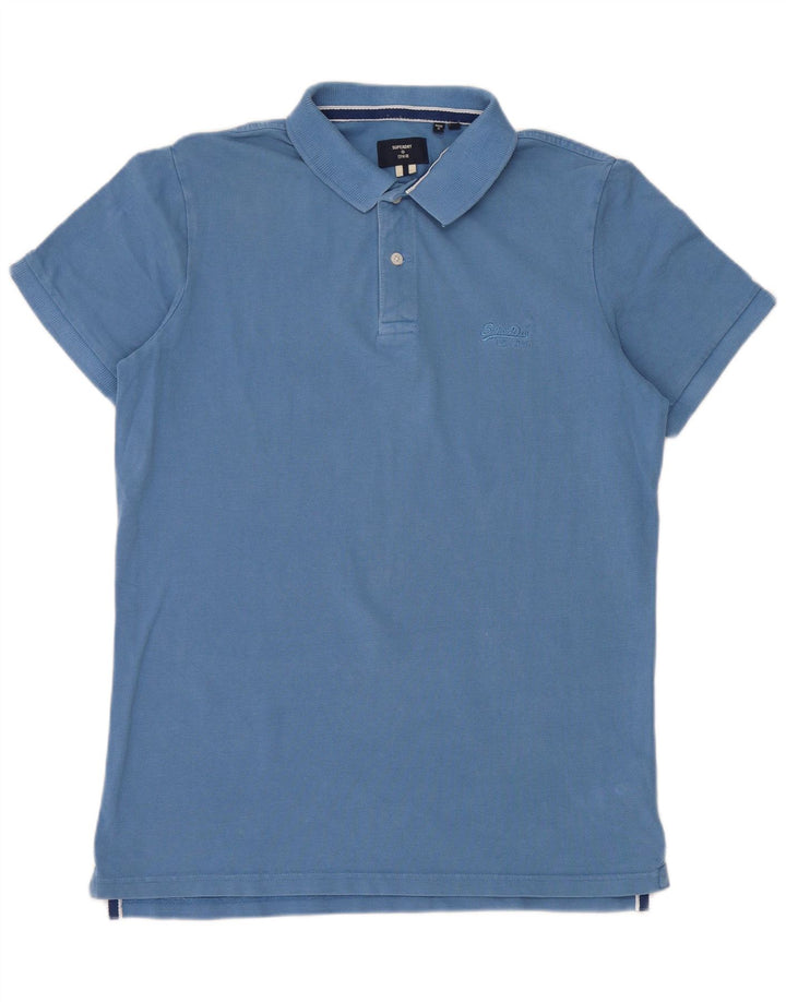 Superdry Polo para hombre de algodón azul grande