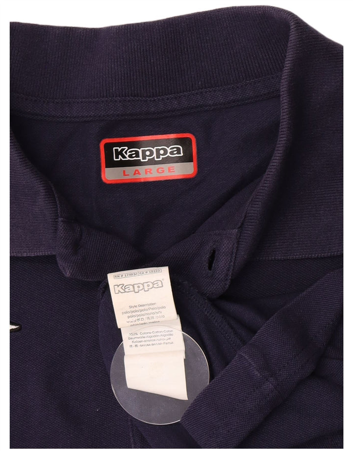 Kappa Mens Polo Shirt Large Navy Blue Cotton