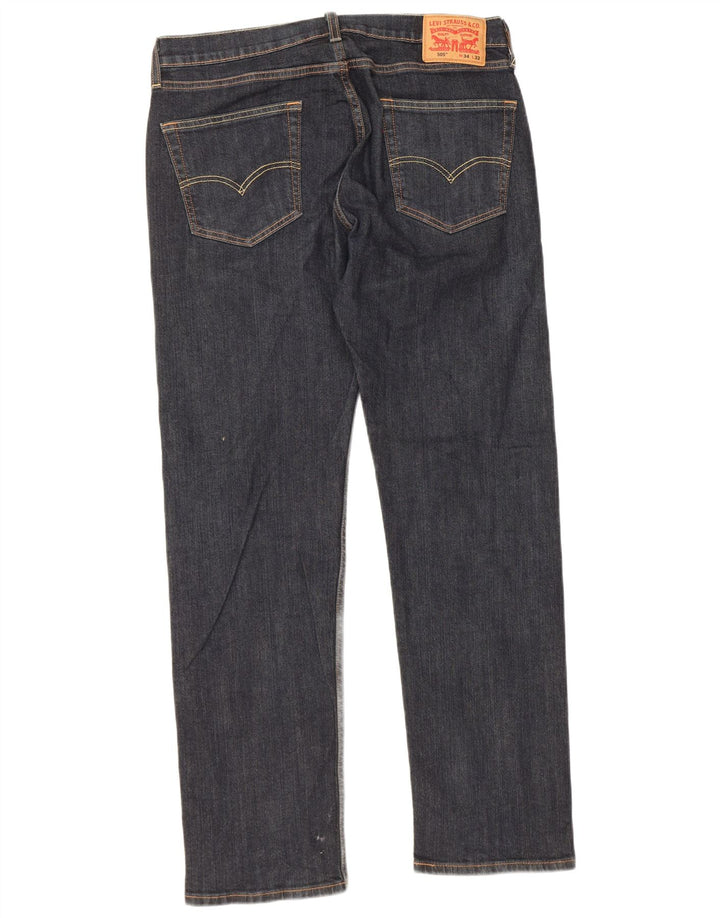 Levi's Mens 505 Straight Jeans W34 L32 Navy Blue Cotton