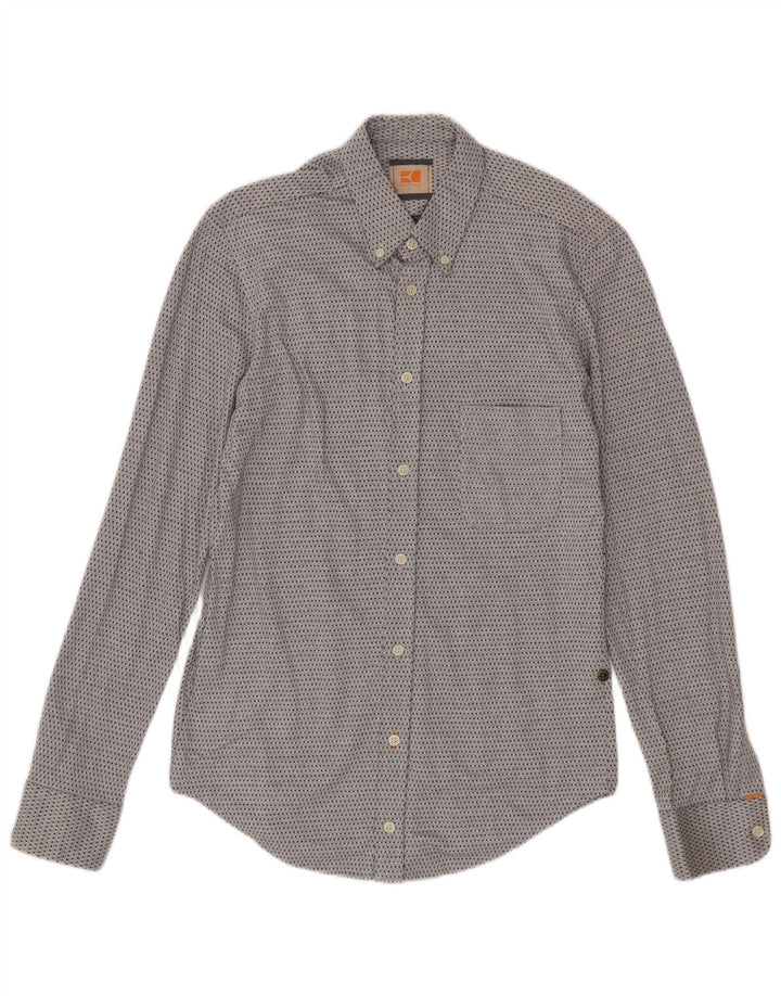 Hugo Boss Mens Shirt Small Blue Spotted Cotton