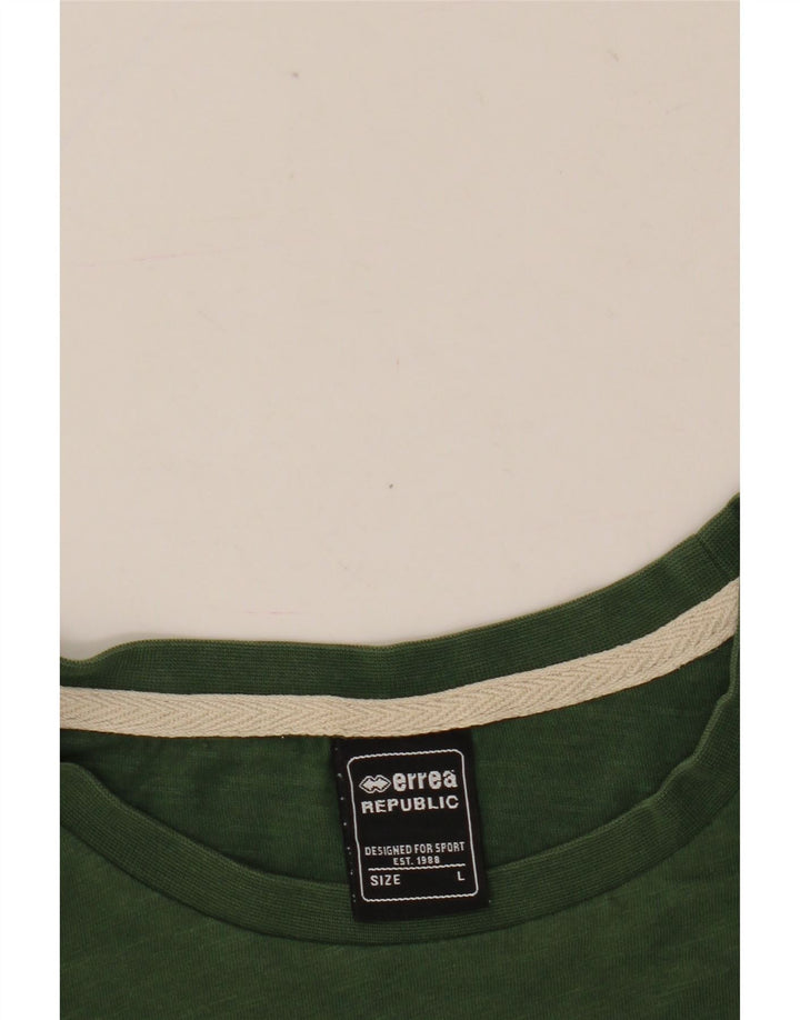 Errea Mens Graphic T-Shirt Top Large Green