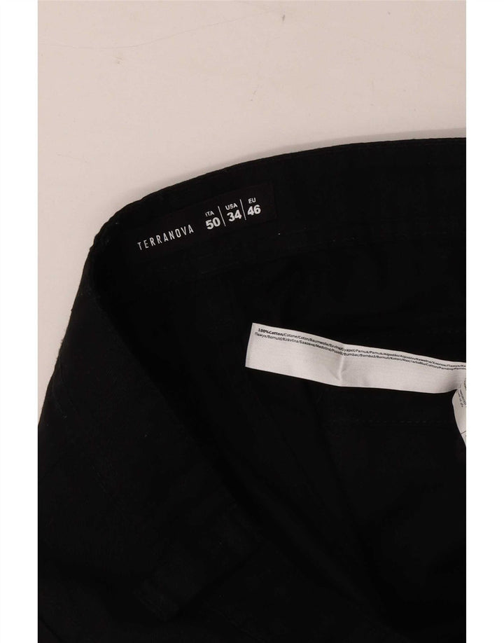 Terranova Mens Cargo Shorts W34 Large Black Cotton