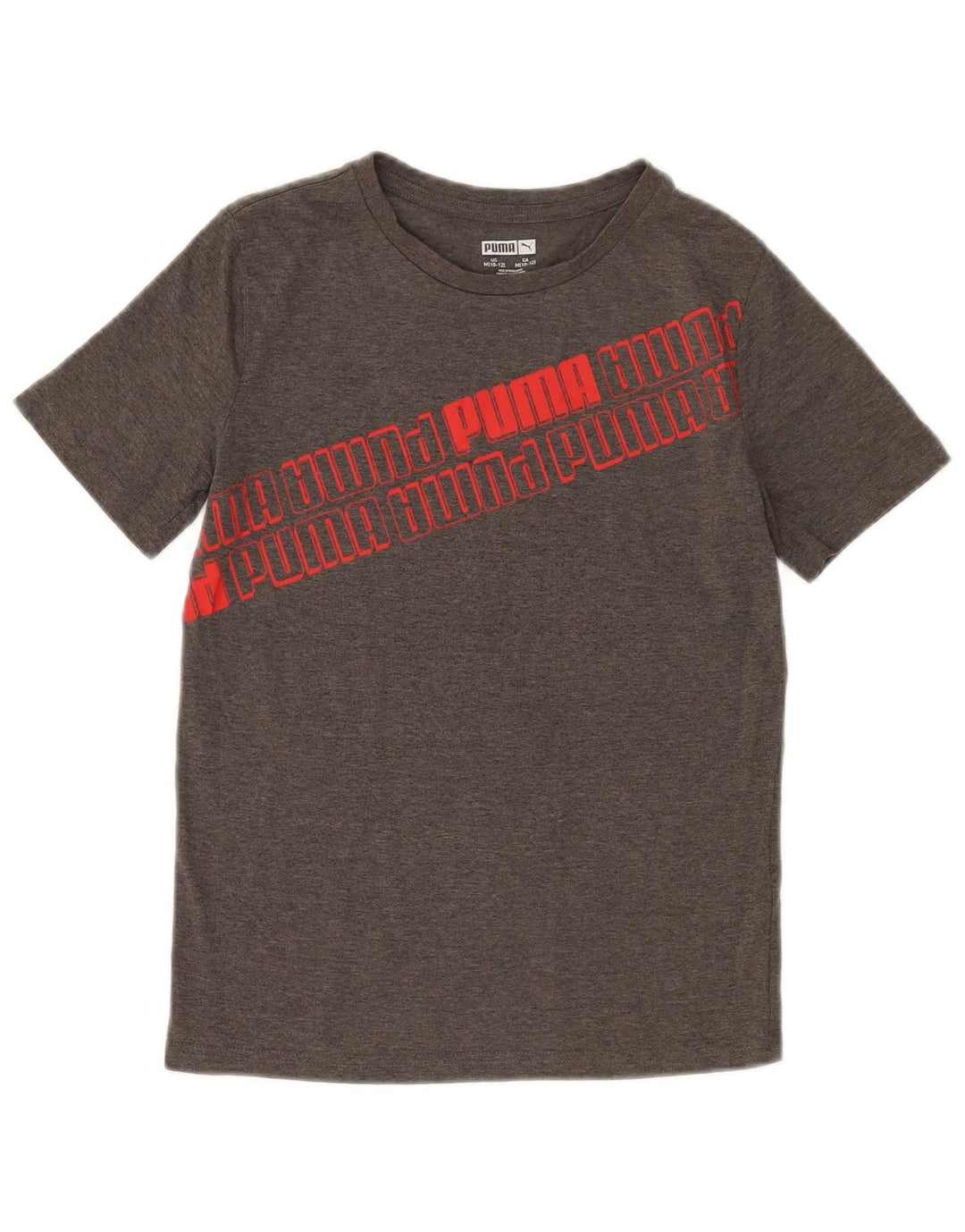 Puma Boys Graphic T-Shirt Top 10-11 Years Medium Grey Cotton