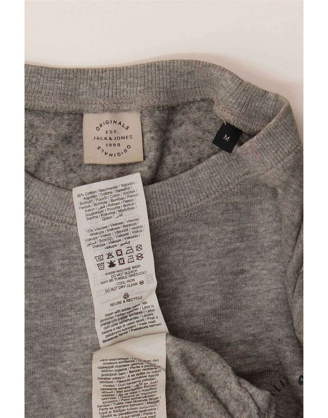 Jack & Jones Sweatshirt til mænd Medium Grå Flecked Bomuld
