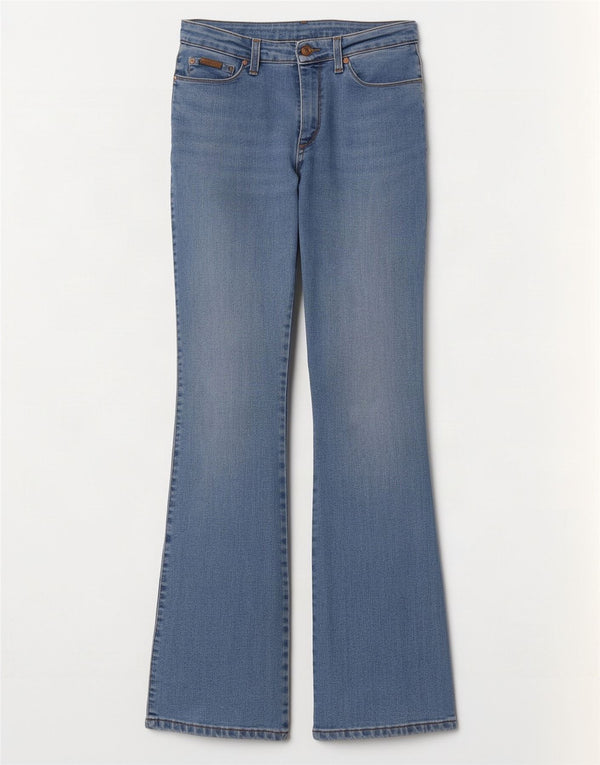 Wrangler Womens Regular Bootcut Jeans W30 L32 Blue Cotton