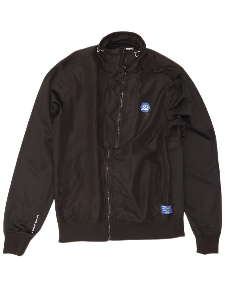 Jack & Jones Mens Bomber Jacket UK 40 Large Black Polyester