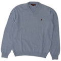 MARLBORO CLASSICS Herre V-hals sweater Stor blå uld