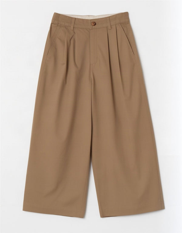 Dickies Damen-Hose mit hohem Bund und weitem Bein, kurz geschnitten, W26, L24, Beige, Baumwolle