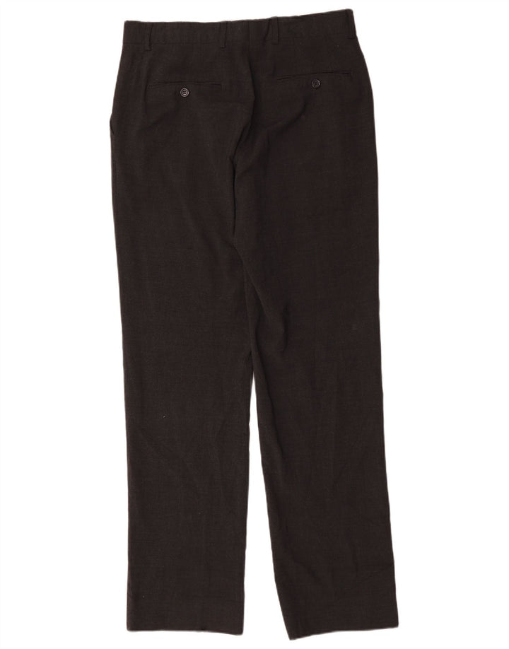 Zara Mens Straight Suit Trousers EU 42 Large W32 L33 Grey Polyester