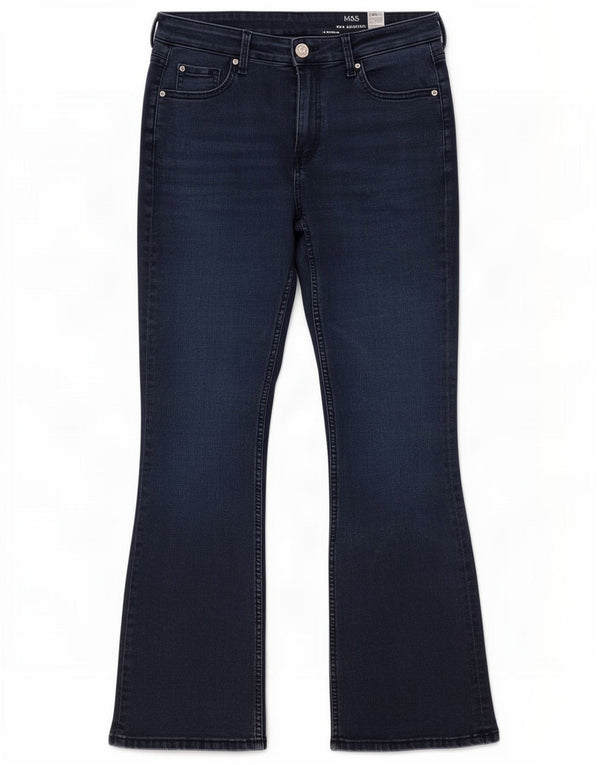 Marks & Spencer Womens Eva Bootcut Jeans UK 14 Large W32 L29 Navy Blue