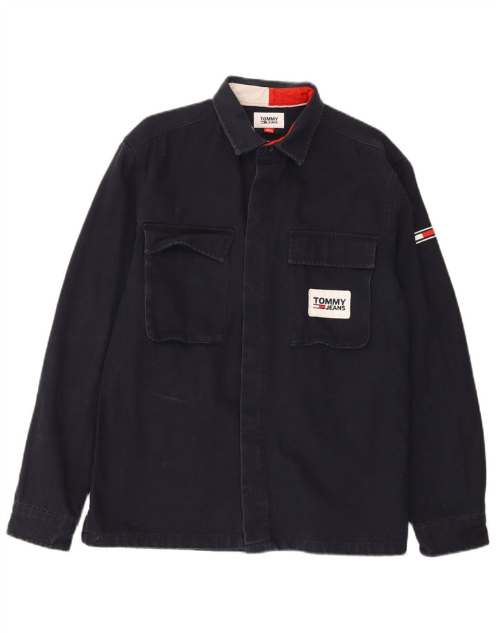 Camicia da boscaiolo grafica da uomo Tommy Hilfiger cotone medio blu navy
