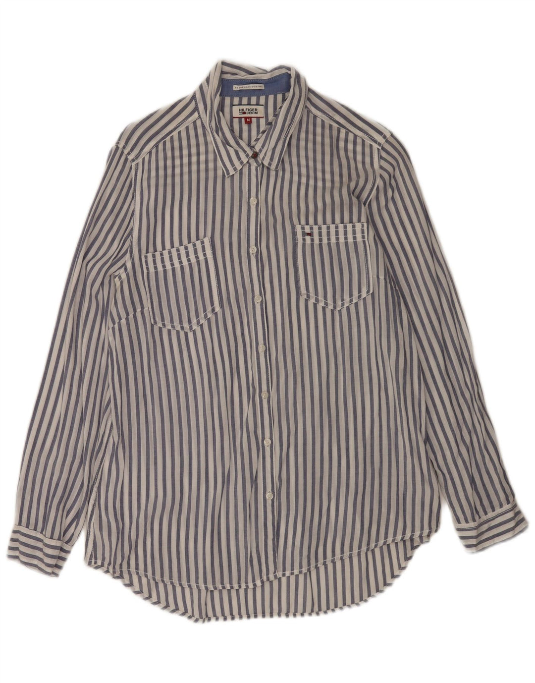 Tommy Hilfiger Dameskjorte UK 14 Medium White Pinstripe Viscose