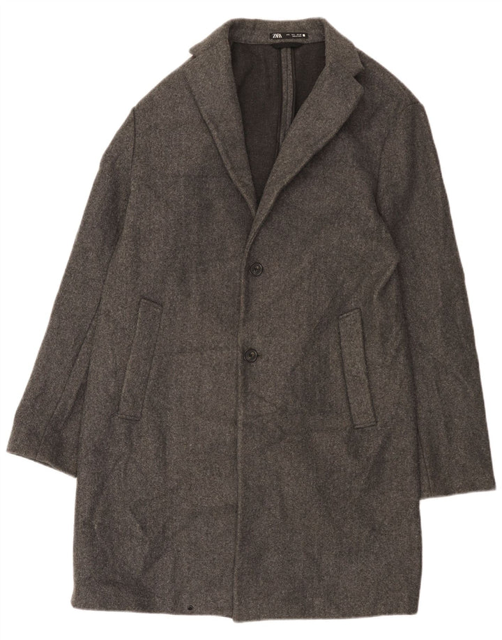 Zara Mens Overcoat UK 40 Large Grey