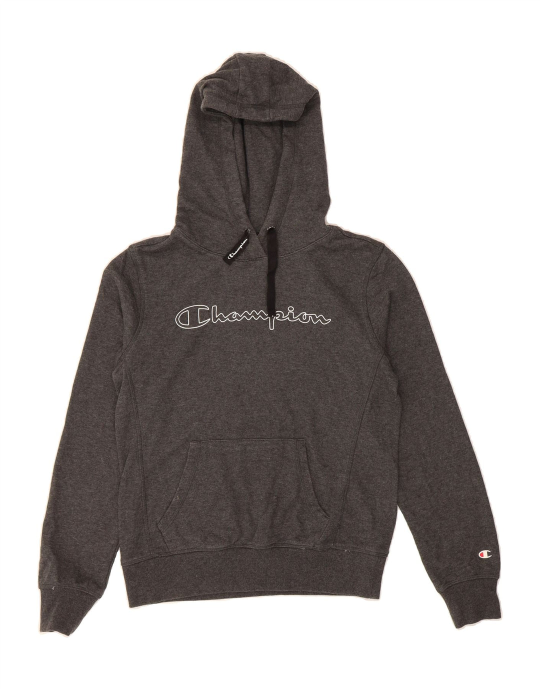 CHAMPION Womens Graphic Hoodie Jumper UK 14 Medium Grey Vintage Champion and Second-Hand Champion from Messina Hembry 