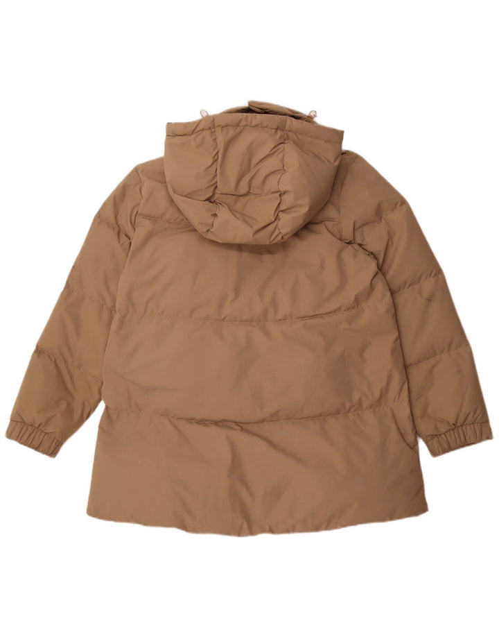 Massimo Dutti Γυναικείο μπουφάν με κουκούλα μεγάλου μεγέθους με επένδυση UK 6 XS μπεζ πολυεστέρας