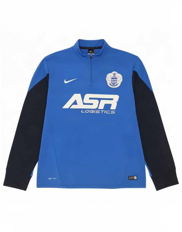Nike Herren Dri Fit Graphic Pullover-Trainingsanzugoberteil Mittelblauer Farbblock