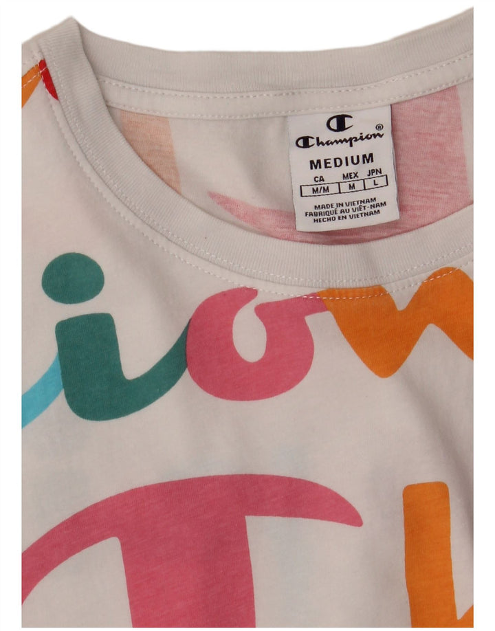 CHAMPION T-shirt graphique pour femme UK 12 Blanc moyen