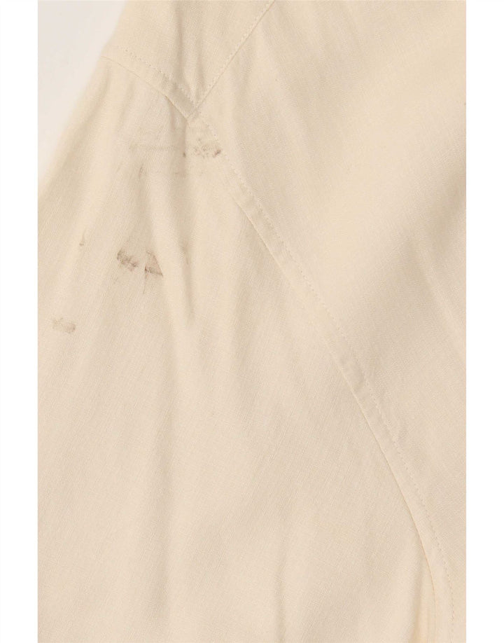 Nautica Mens Short Sleeve Shirt XL Beige Silk