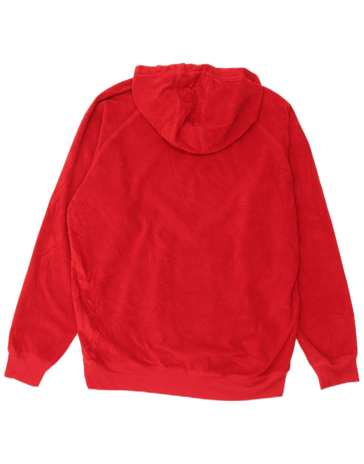Columbia Mens Hooded Fleece Jumper Large Red Polyester