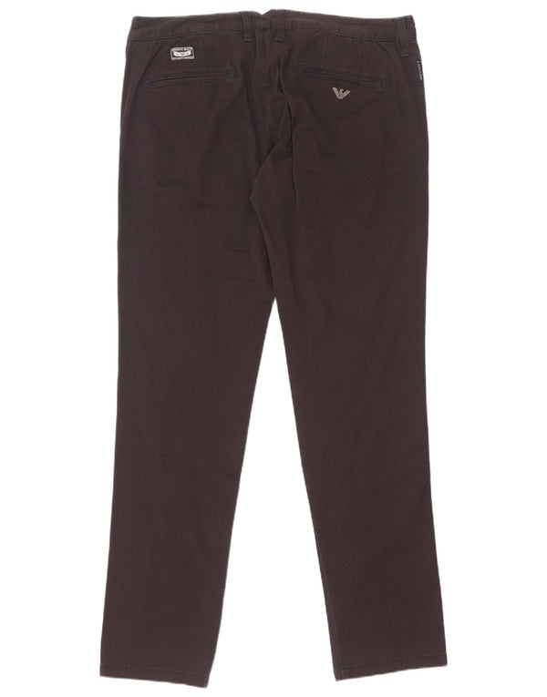Armani Mens Extra Sim Fit Chino Pantalones W36 L35 Algodón Negro