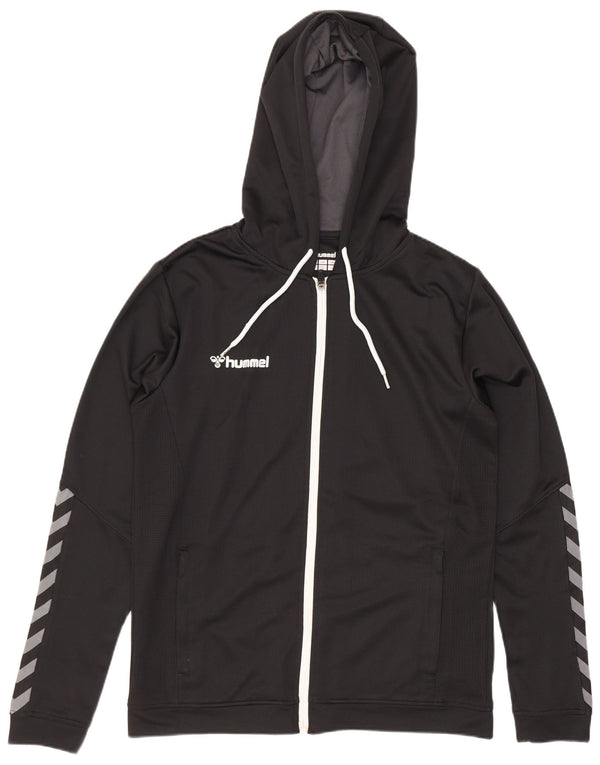 Hummel Mens Graphic Zip Hoodie Sweater Medium Black Polyester