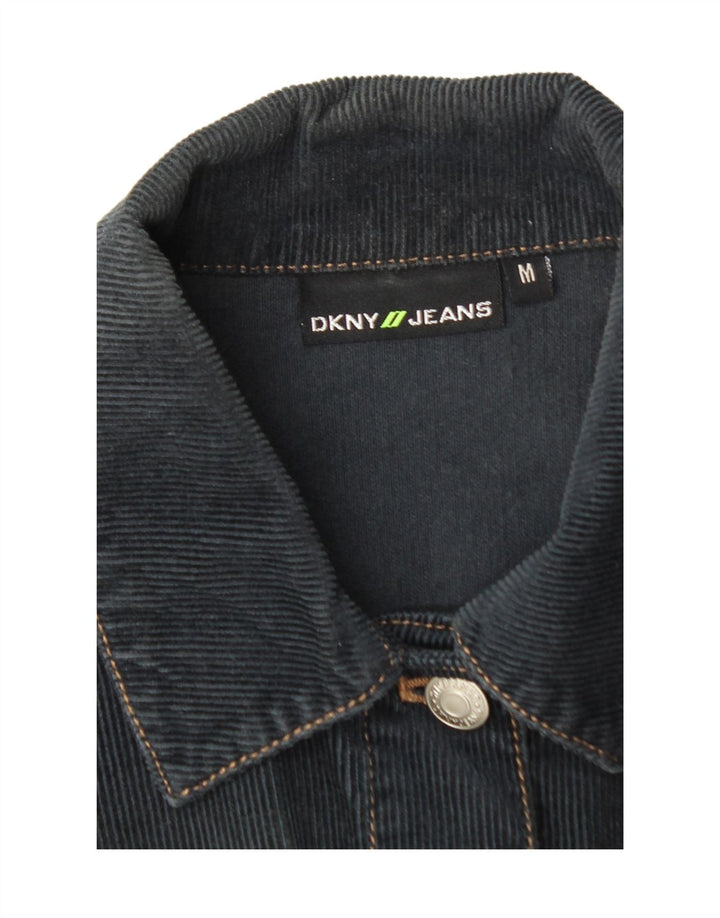 DKNY Womens Crop Corduroy Jacket UK 12 Medium Black Cotton