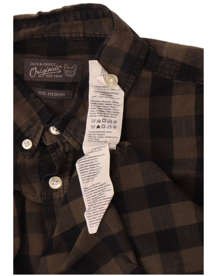 Koszula męska Jack & Jones o regularnym kroju, średnia brązowa bawełna w kratkę