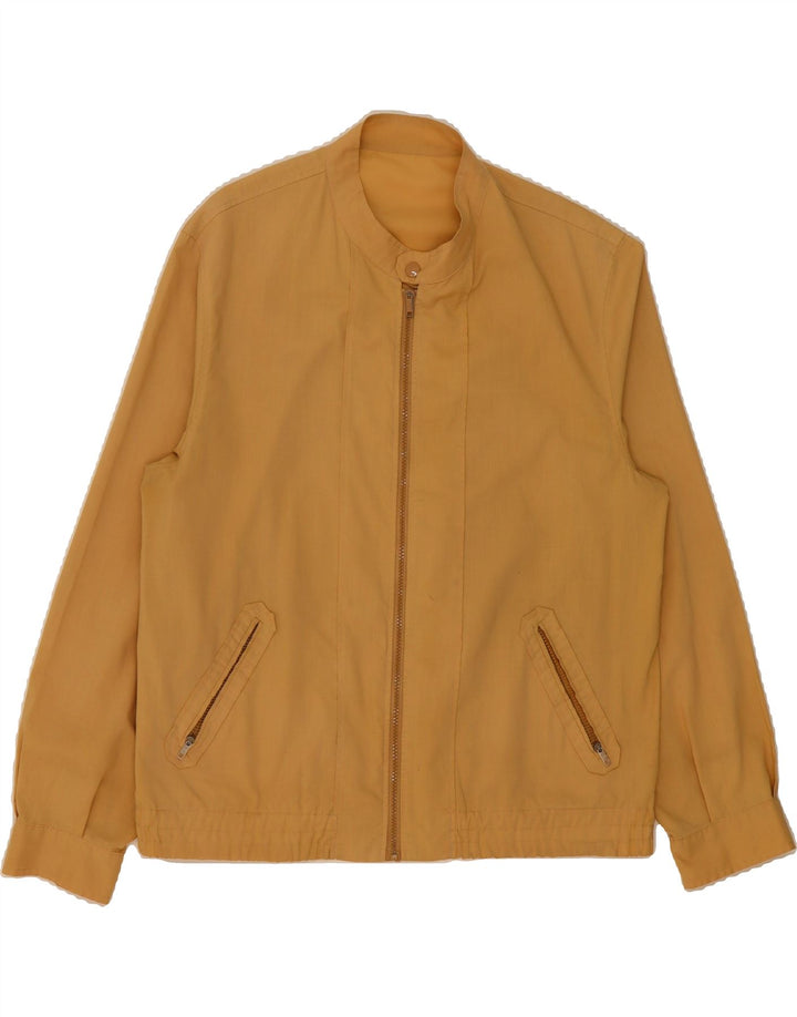 VINTAGE Mens Bomber Jacket IT 50 Large Beige Polyester Vintage Vintage and Second-Hand Vintage from Messina Hembry 