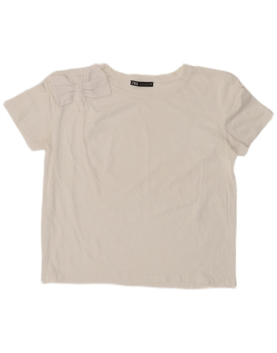Zara Womens Crop T-Shirt Top UK 10 Small White