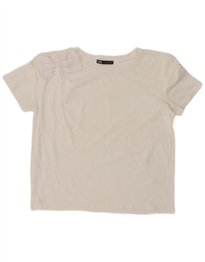 Zara Womens Crop T-Shirt Top UK 10 Small White