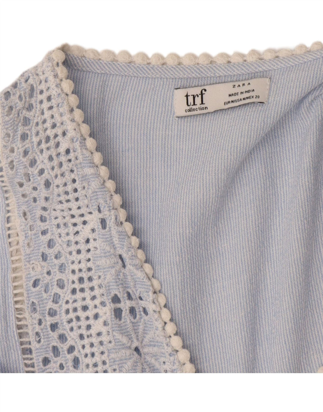 Zara Womens Trafaluc Shift Dress UK 12 Medium Blue Pinstripe
