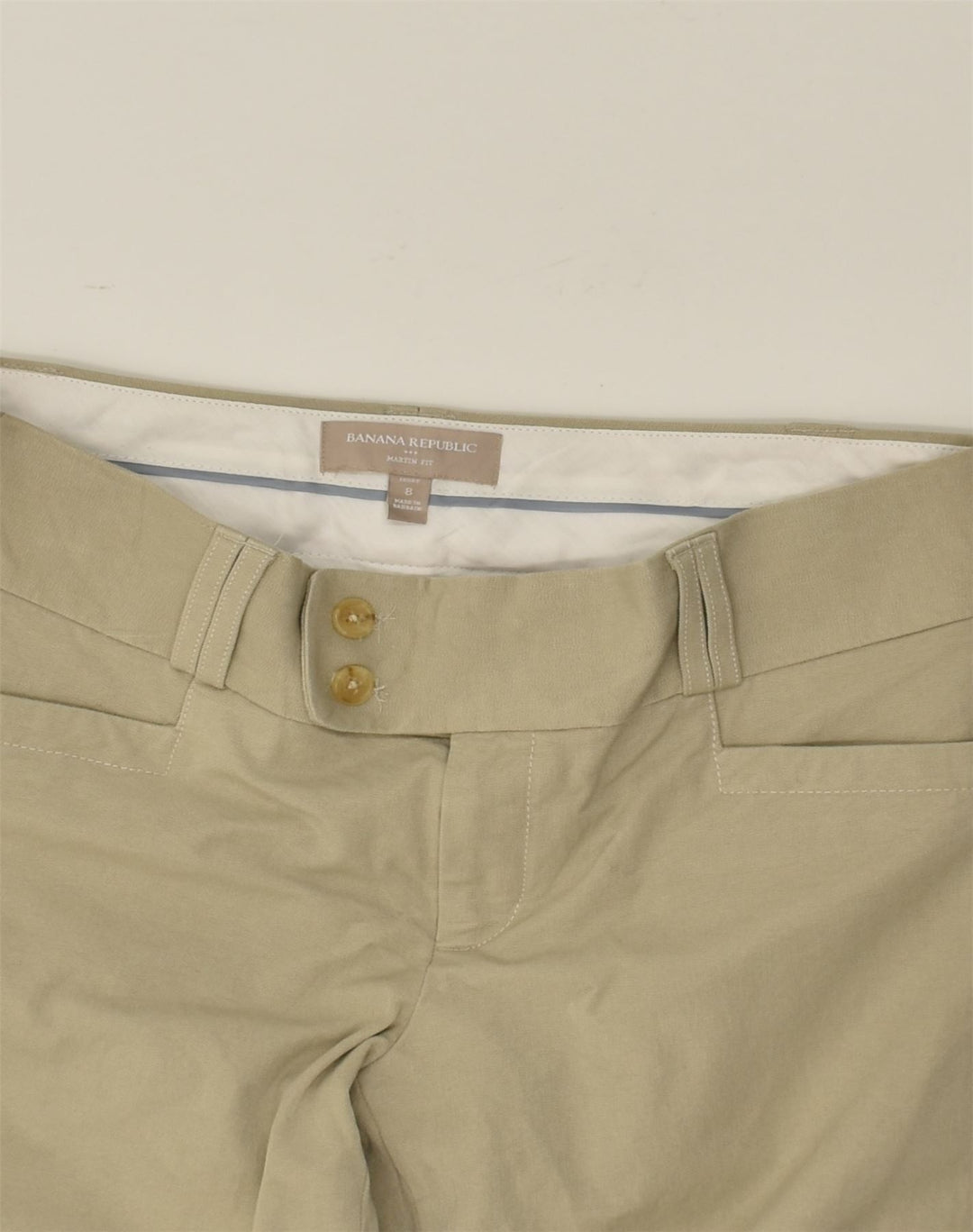 BANANA REPUBLIC Womens Martin Fit Chino Trousers US 8 Medium W32 L29 Khaki | Vintage Banana Republic | Thrift | Second-Hand Banana Republic | Used Clothing | Messina Hembry 