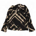 Zara Γυναικεία Μπλούζα Τοπ UK 10 Small Black Geometric Polyester