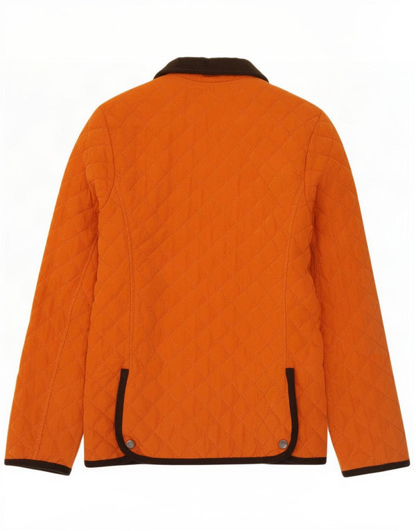Conte of Florence Womens Quilted Jacket IT 44 Medium Orange Polyester