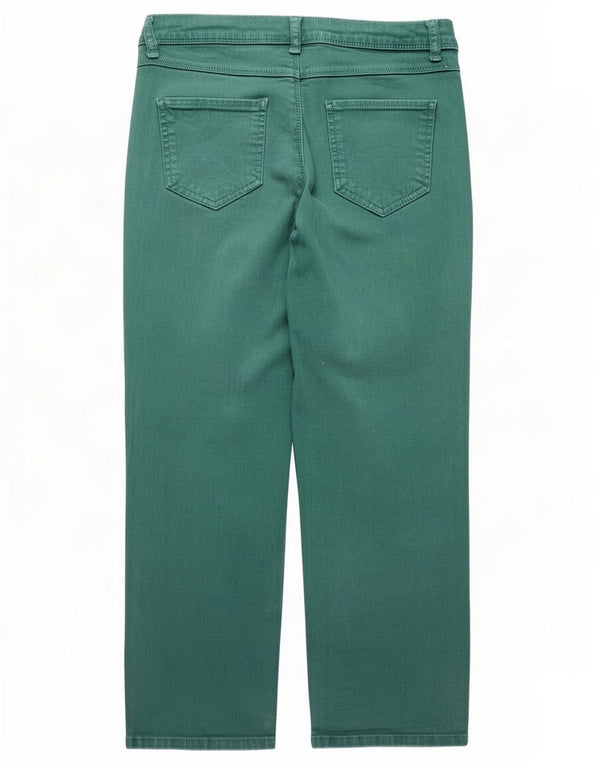 Benetton Womens Cropped Jeans UK 10 Small W28 L24 Green Bomuld