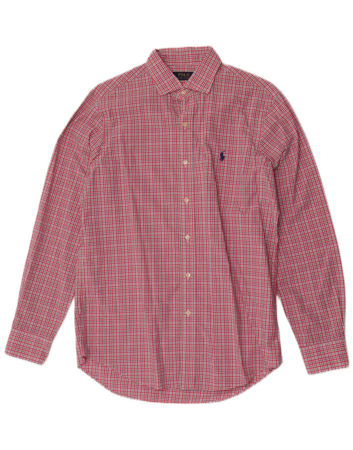Polo Ralph Lauren Mens Shirt Medium Pink Check Cotton