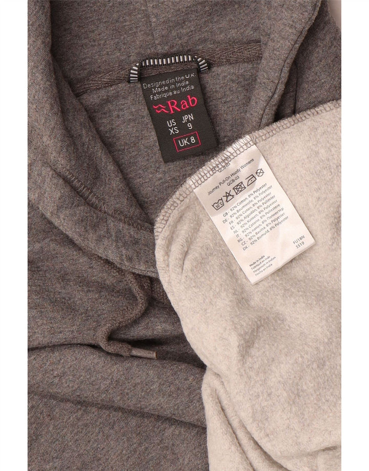 Rab Womens Hoodie Jumper UK 8 Small Grey Cotton