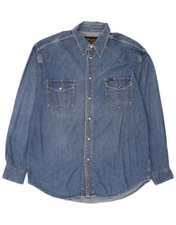 Męska koszula dżinsowa Wrangler XL, niebieska, bawełniana