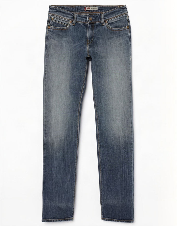 Levi's Womens 470 Straight Jeans W29 L34 Μπλε Βαμβακερό