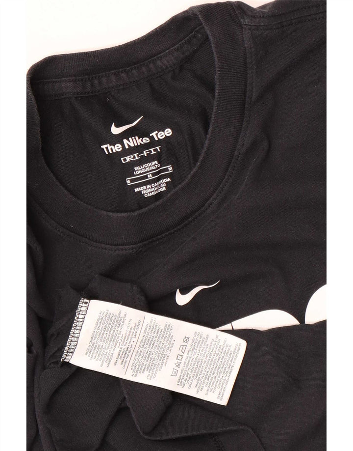 Nike Mens Dri Fit Graphic T-Shirt Top Medium Black Cotton