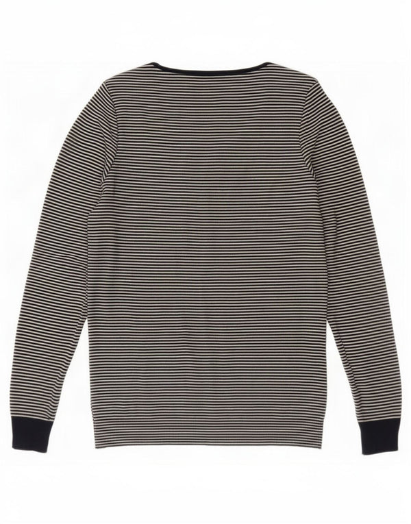 Maglione cardigan da donna Massimo Dutti UK 12 Cotone a righe blu navy medio