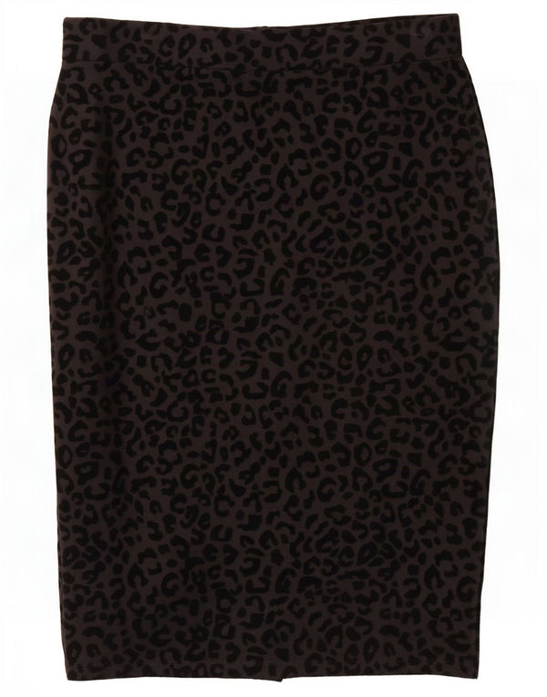 Gonna a tubino da donna Marks & Spencer UK 12 media W30 nera stampa animalier