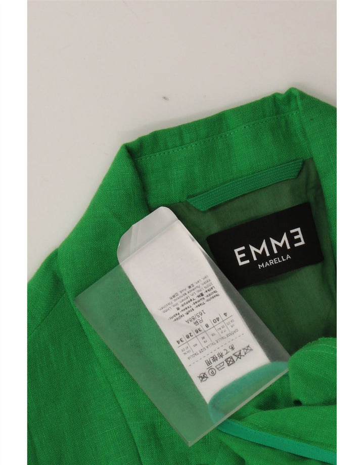 Marella Womens EMME 1 Button Blazer Jacket UK 8 Small Green Linen