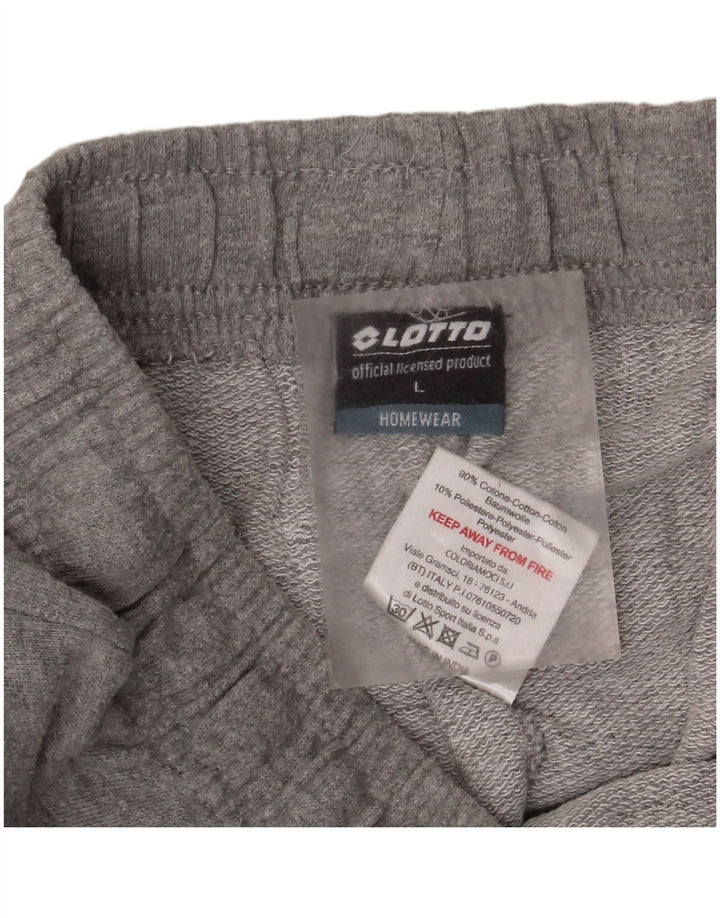 Lotto Mens Tracksuit Trousers Joggers Large Grey Cotton