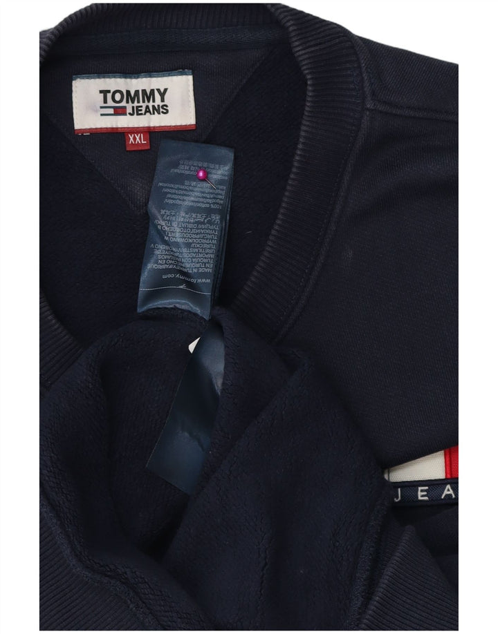 TOMMY HILFIGER Mens Sweatshirt Jumper 2XL Navy Blue Cotton