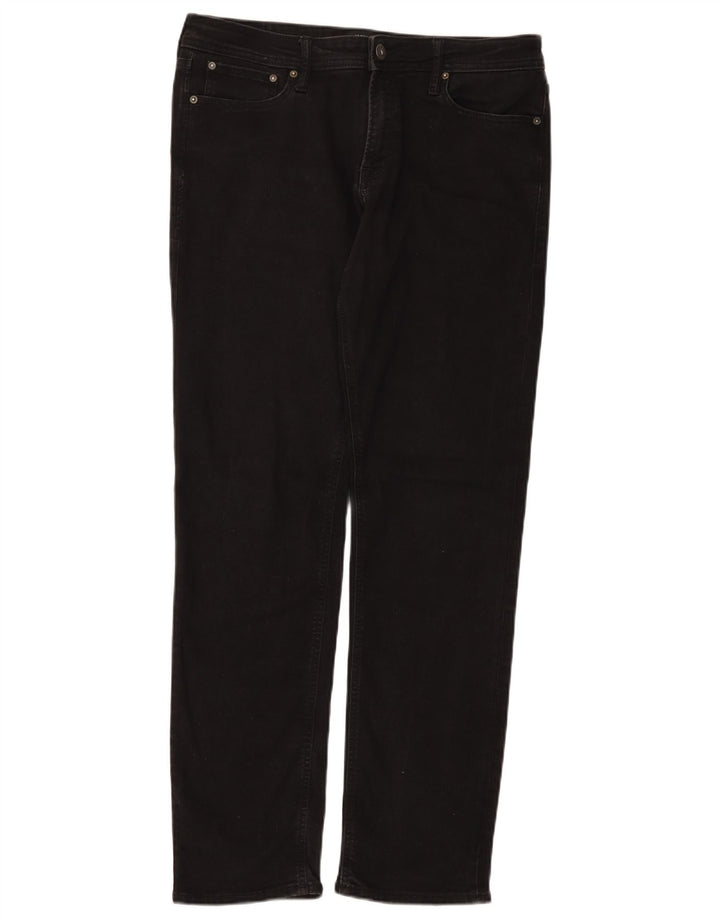 Jack & Jones Mens Straight Jeans W34 L34 Black Cotton