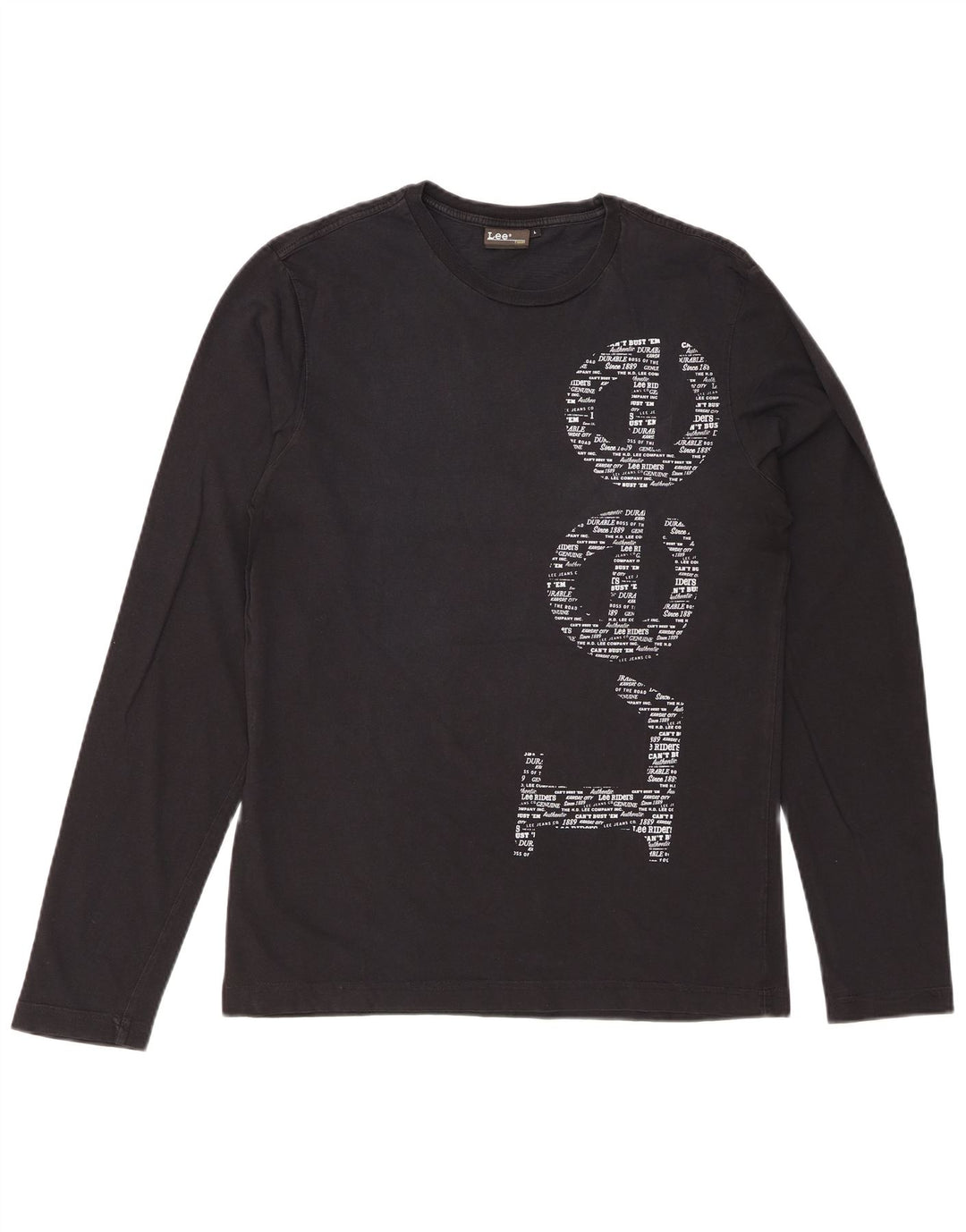 LEE Mens Graphic Top Long Sleeve Large Black